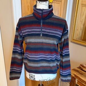Eddie Bauer Quest 1/4 Zip Striped Fleece Pullover. Size XS. NWT